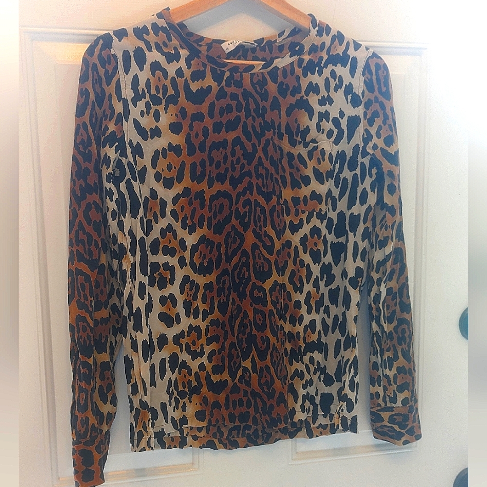 Equipment silk leopard print blouse